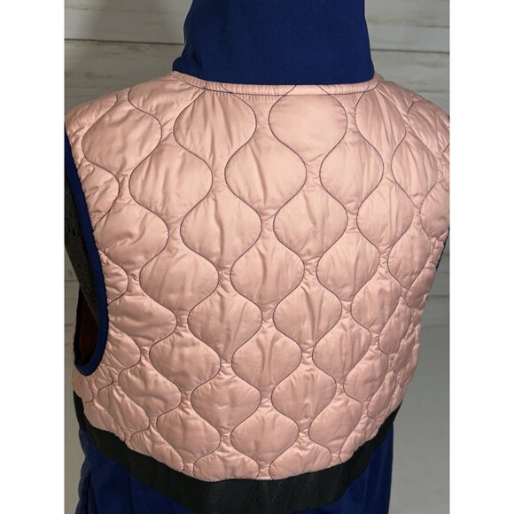 NIKE Aerolayer Womens Colorblock Quilted Puffer Full Zip RUNNING Vest Size LARGE - Picture 6 of 16